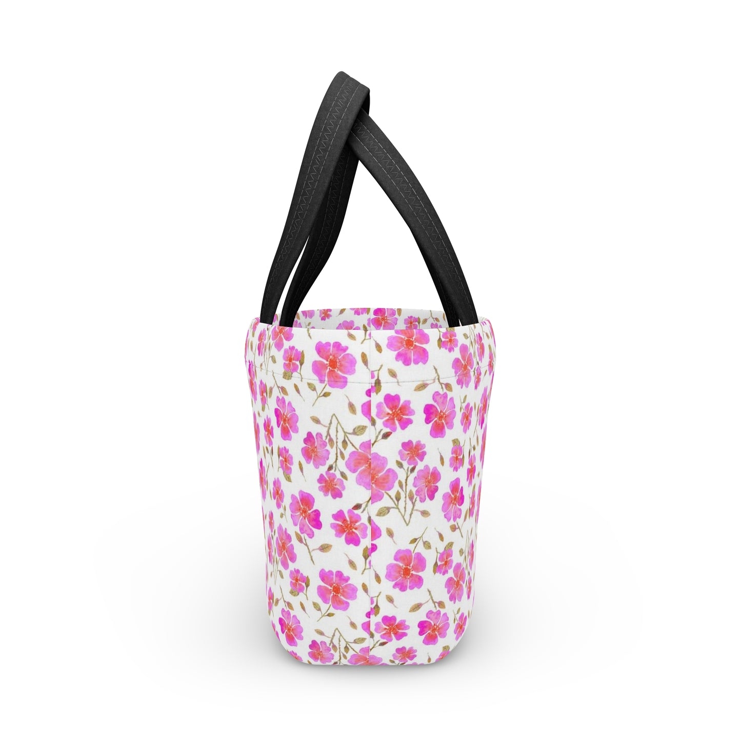 Hot Pink Wild Roses Lunch Bag