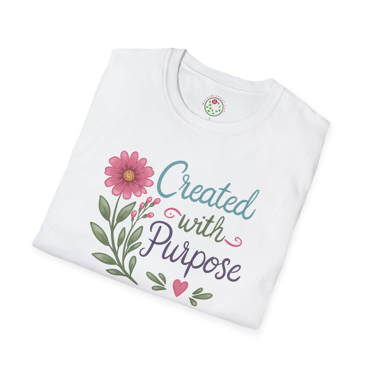Created With Purpose Tee — Floral Inspirational Women's T-Shirt