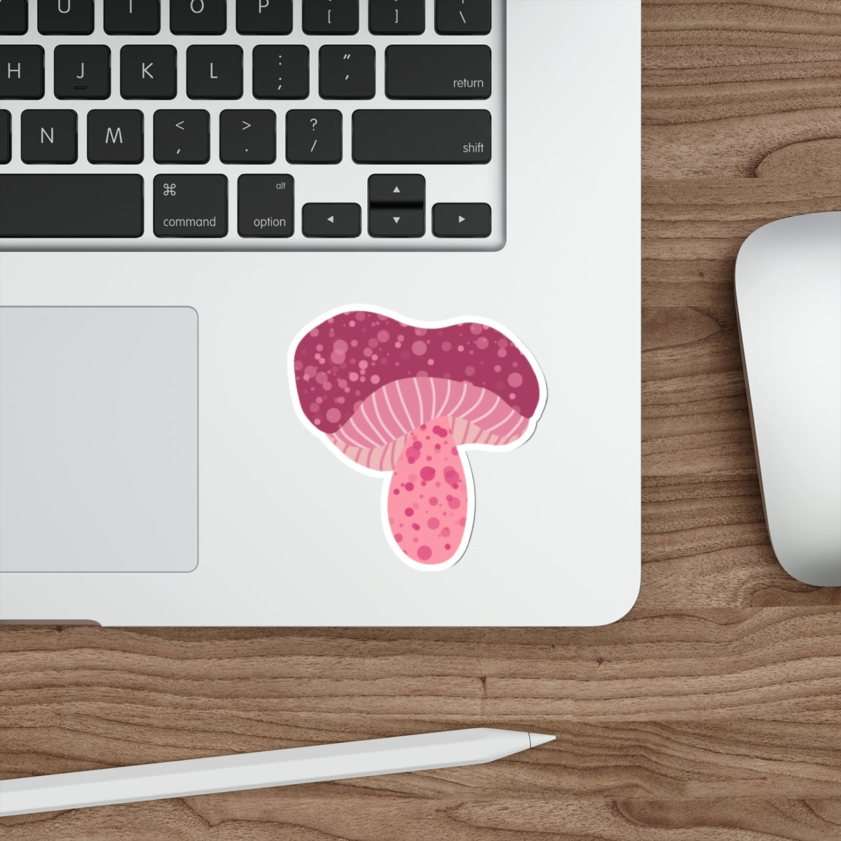 70s Groove Pink Spotted Mushroom Die Cut Sticker