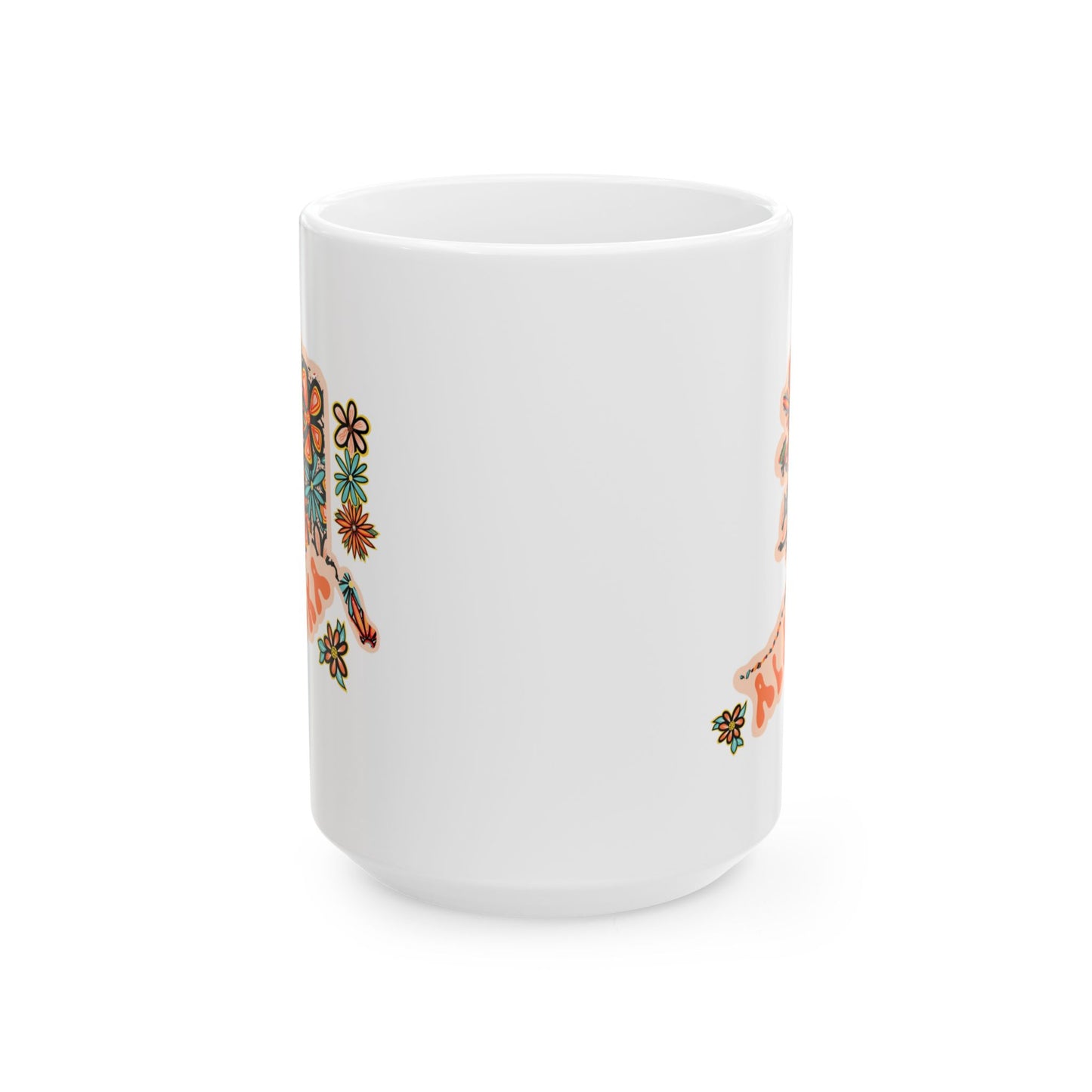 Retro 70s Flowers Alaska Ceramic Mug 11 oz and 15 oz