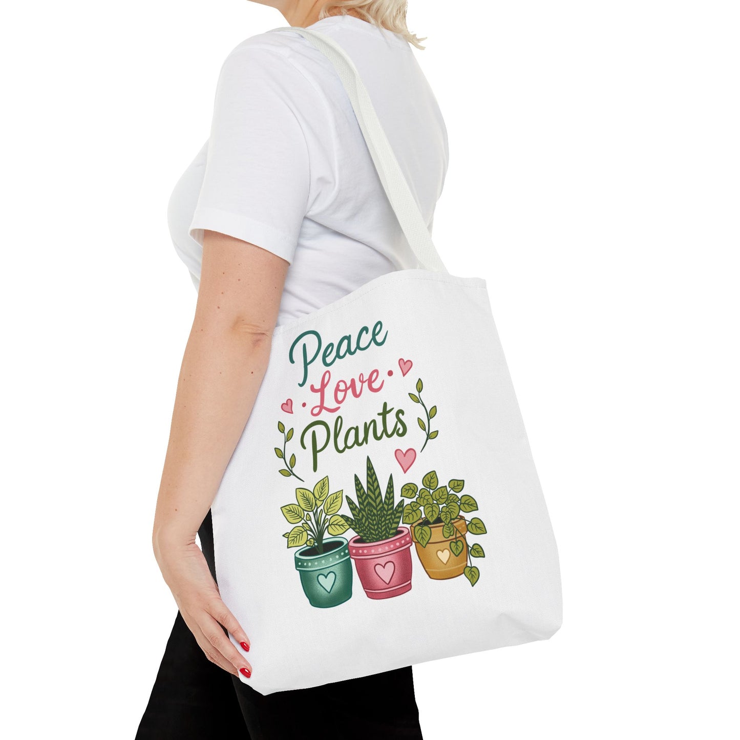 Peace Love Plants Tote Bag – Botanical Faith Canvas Shopper