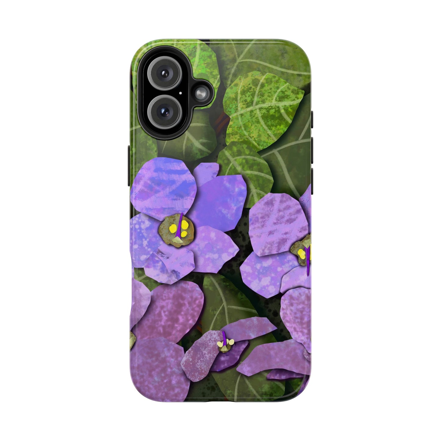 African Violets Collage Art Tough Phone Cases