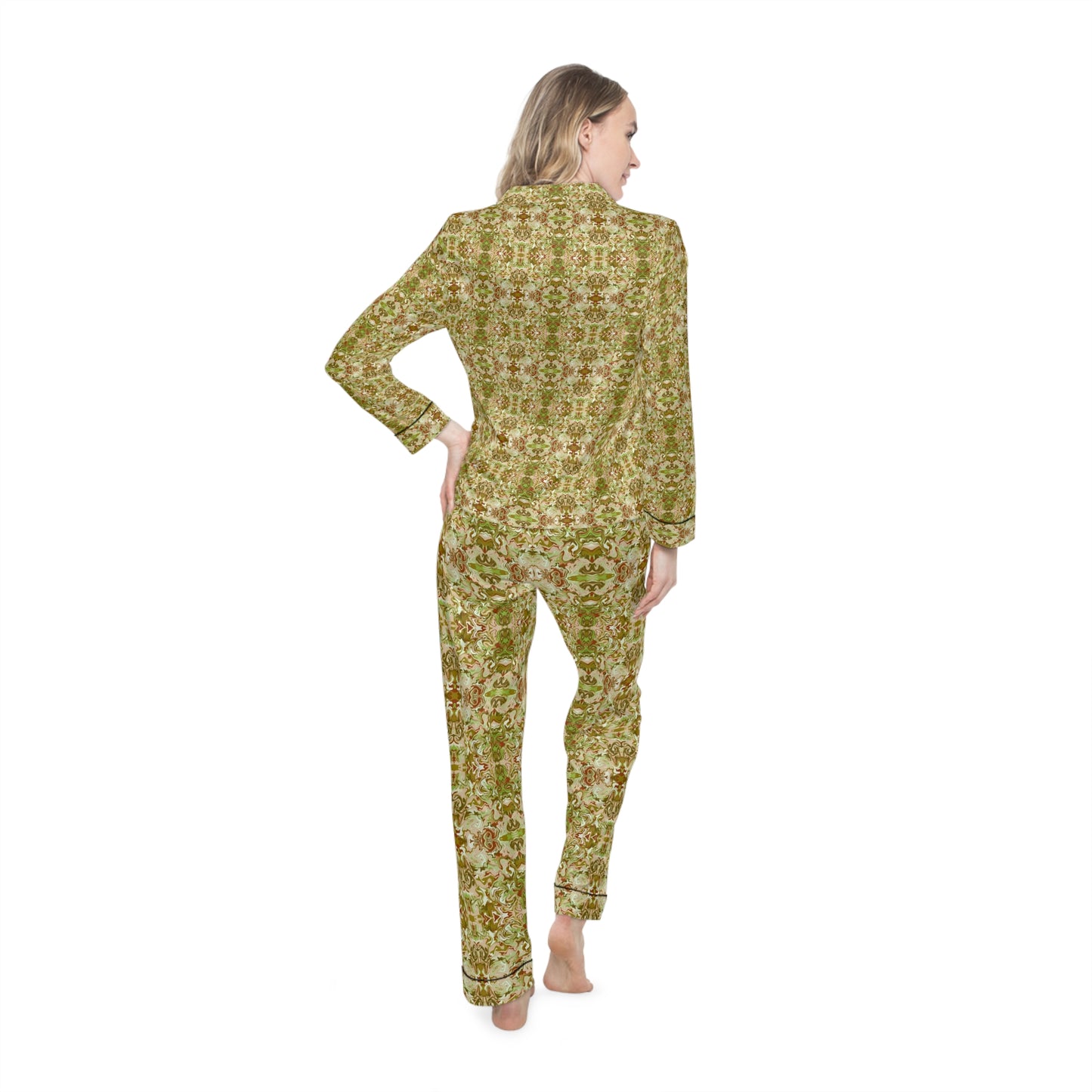 Boho Tea Garden Women's Satin Pajamas