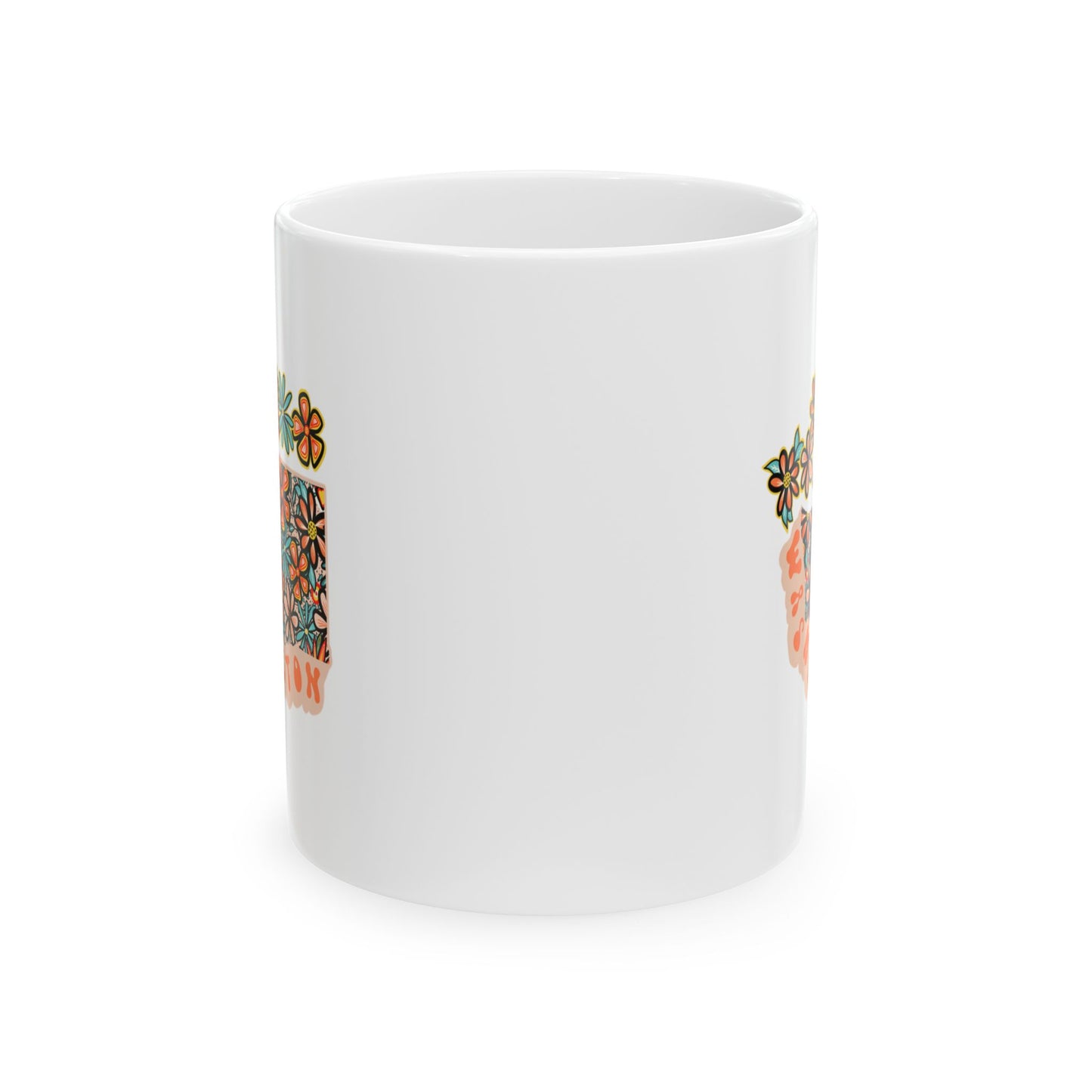 Retro 70s Flowers Washington Ceramic Mug 11 oz and 15 oz