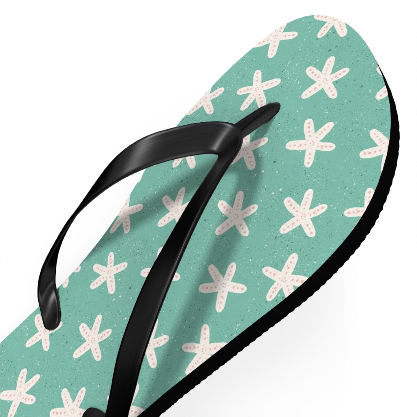 Starfish on Sea Green Flip Flops