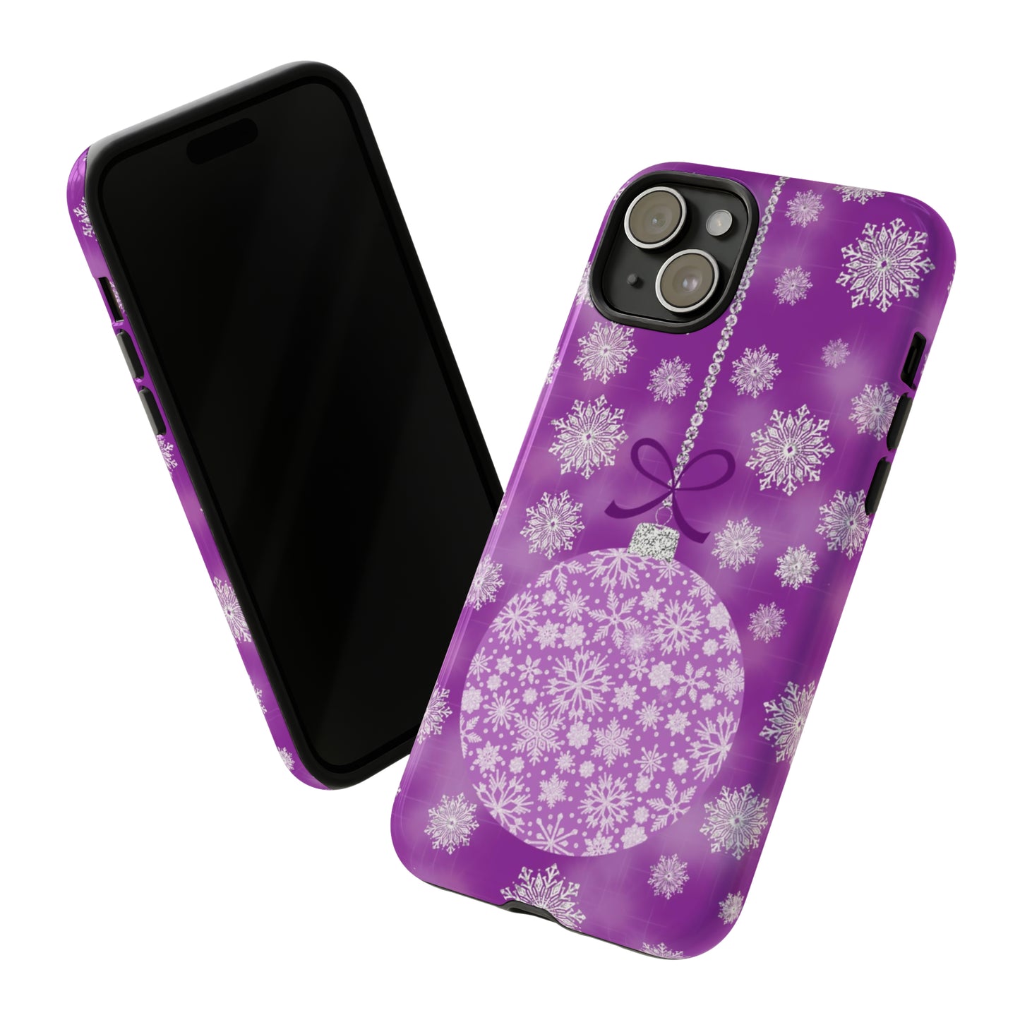 Glittering Snowflake Bauble in Purples Tough Cases