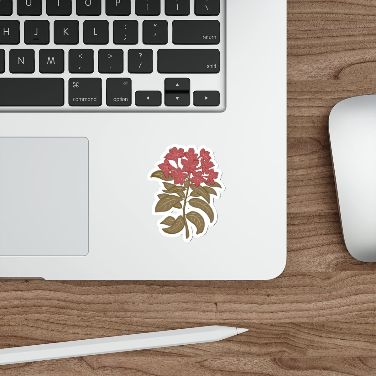 Red Rhododendron Die Cut Sticker