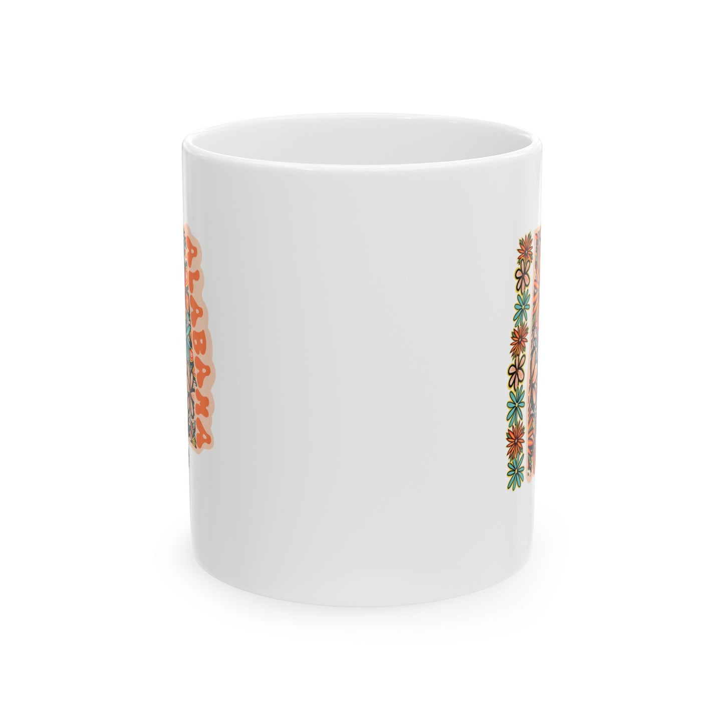 Retro 70s Flowers Alabama Ceramic Mug 11 oz and 15 oz