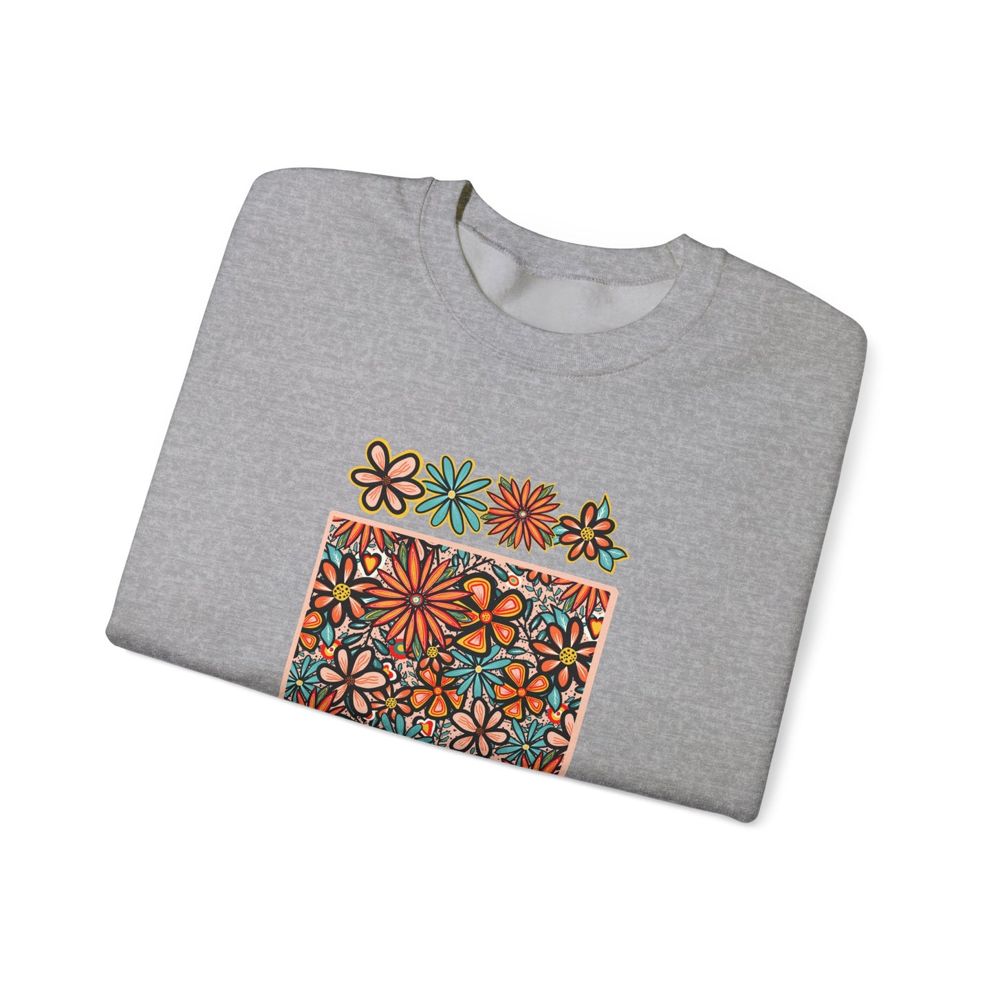 Retro 70s Flowers Colorado State Design — Heavy Blend™ Crewneck Sweatshirt