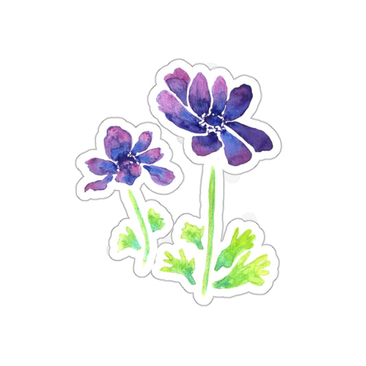 Purple Anemones Die Cut Sticker