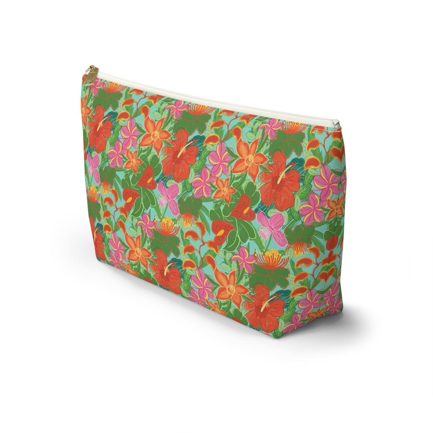 Tropical Flowers Accessory Pouch