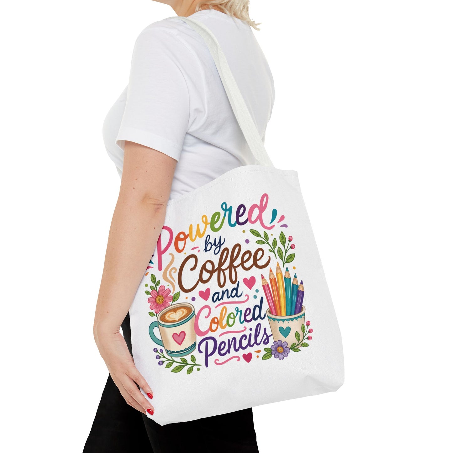 Powered by Coffee & Colored Pencils Tote Bag