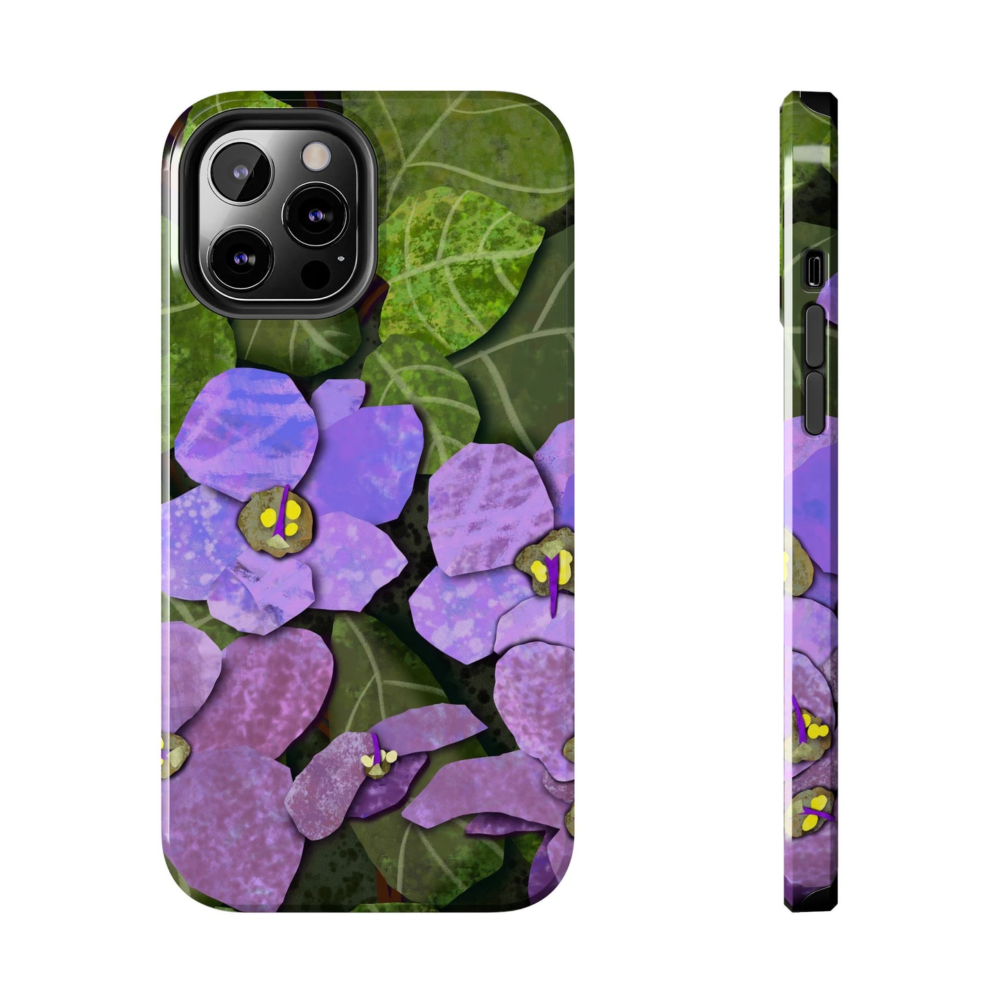 African Violets Collage Art Tough Phone Cases