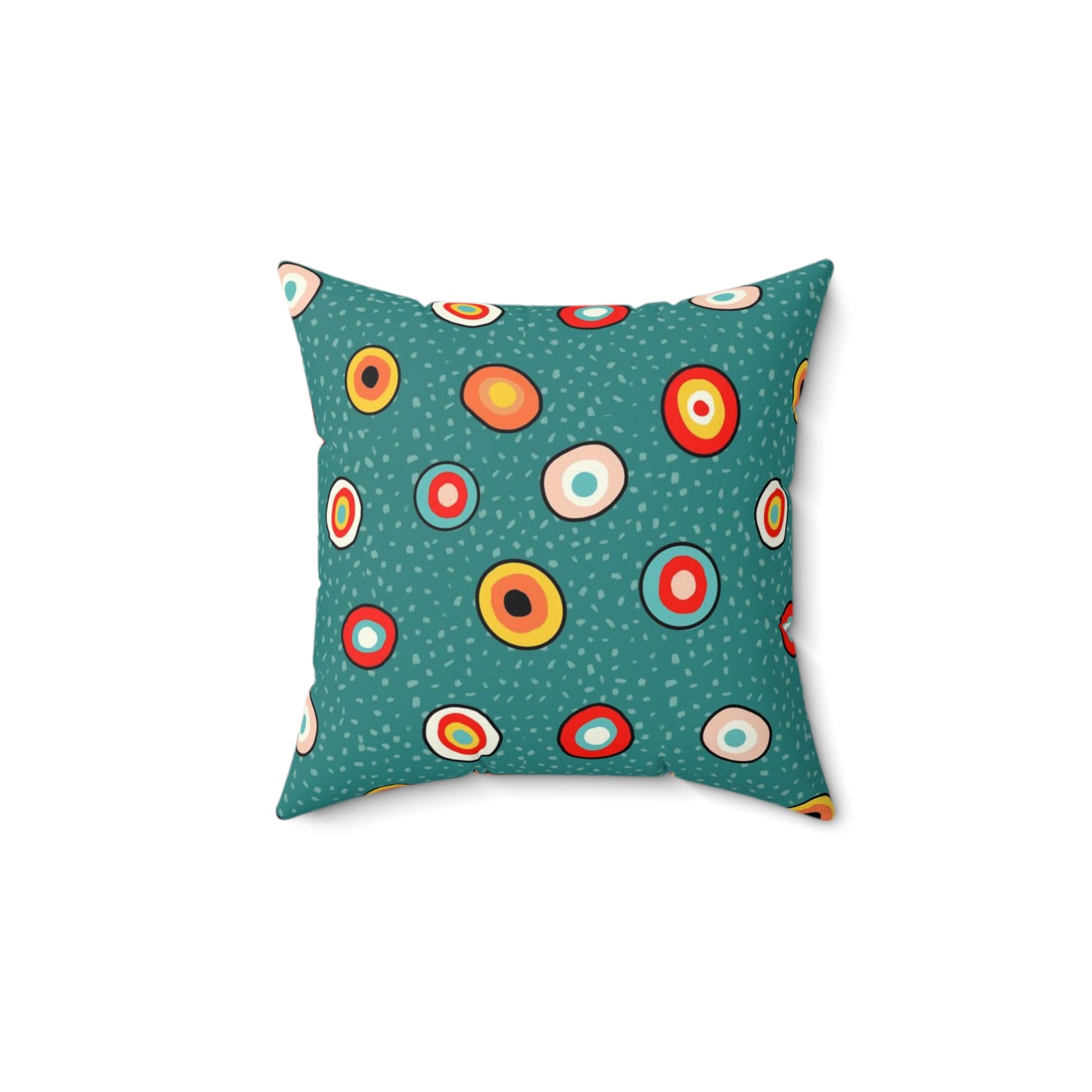 Funky Circles Spun Polyester Square Pillow