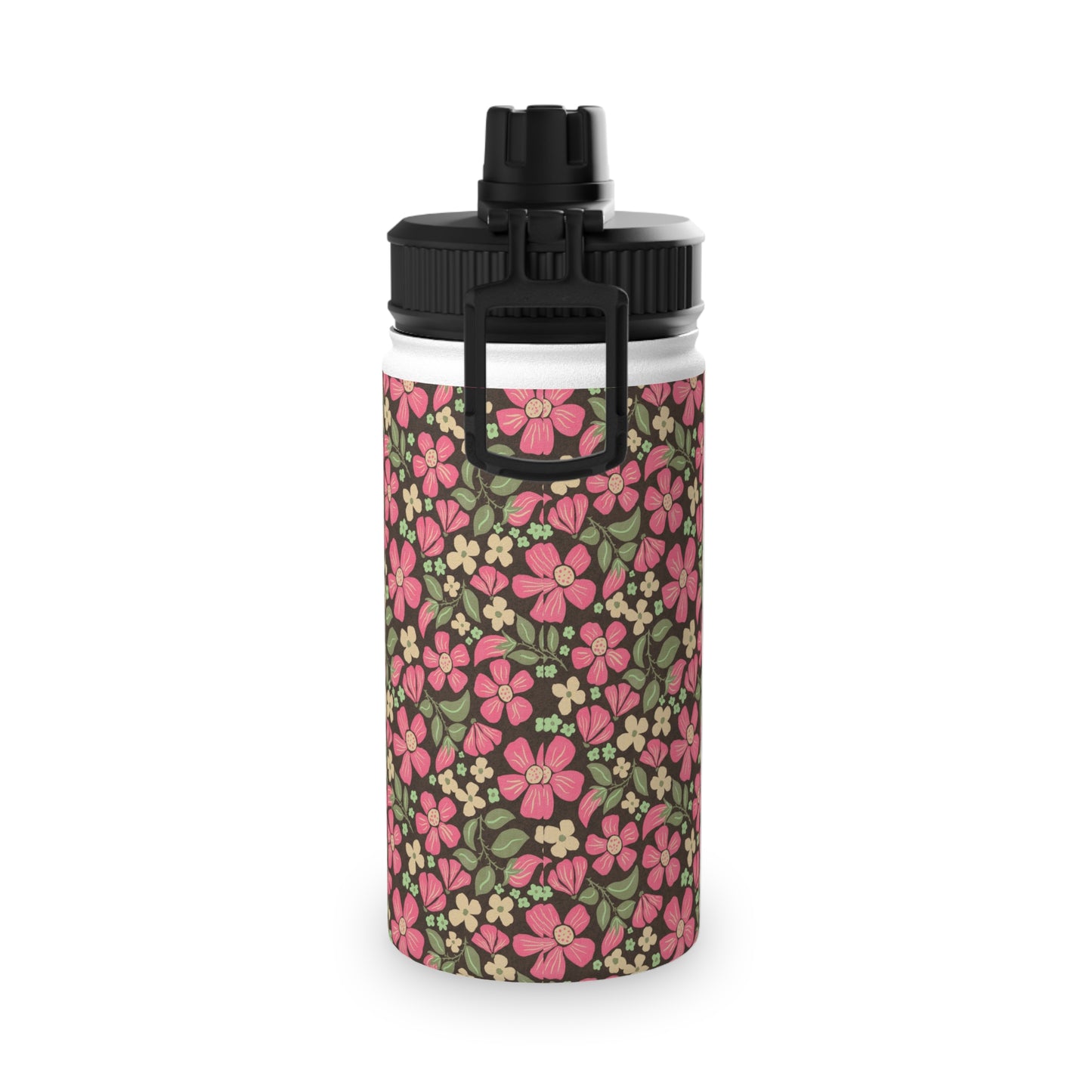 Wild Rose Meadow Water Bottle – Stainless Steel Sports Lid