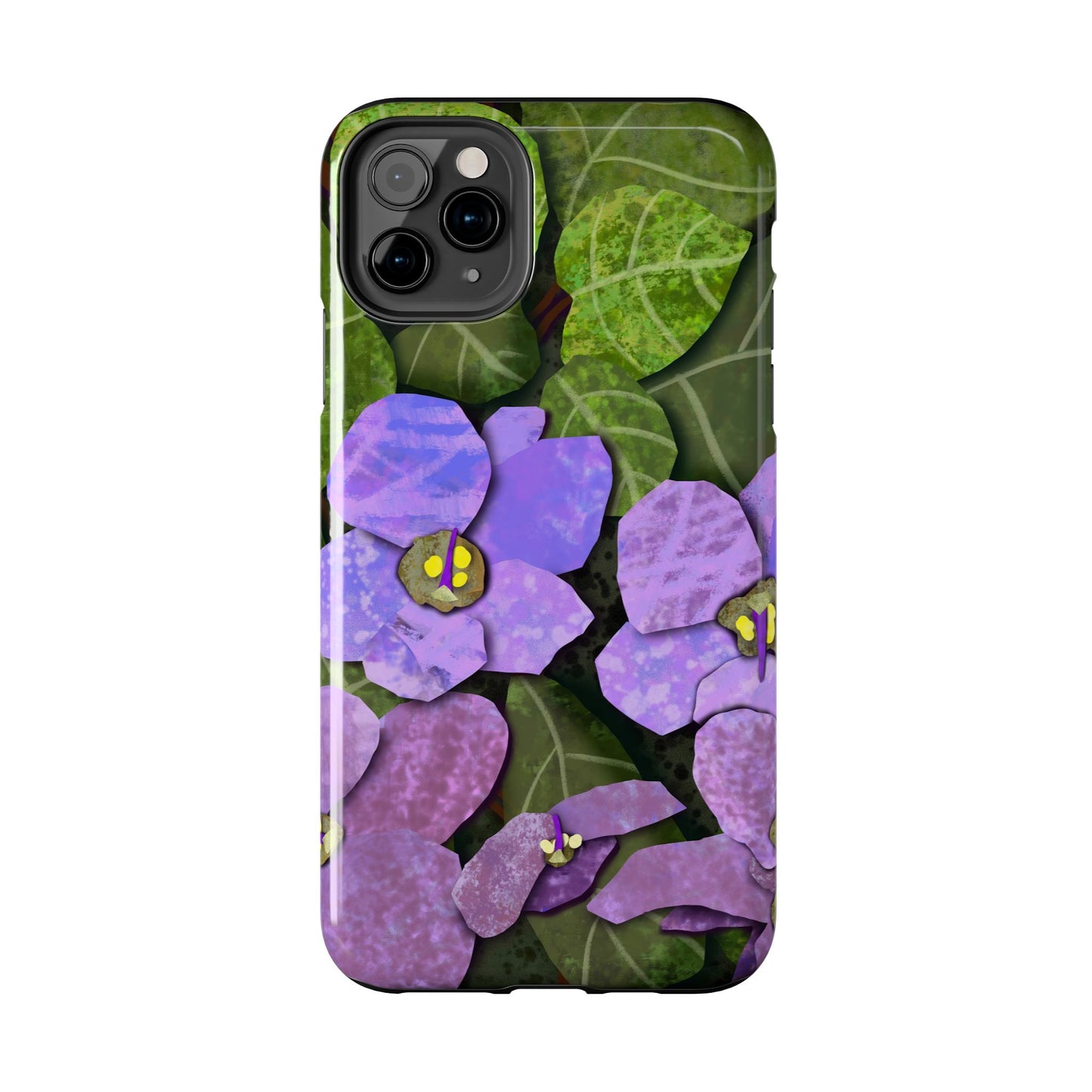 African Violets Collage Art Tough Phone Cases