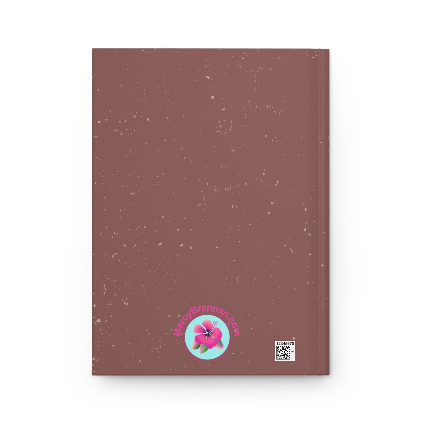 Peach Block Print Butterflies on Chocolate Brown Background Hardcover Journal