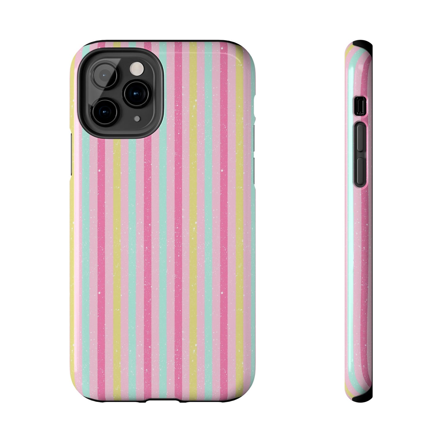 Pastel Stripes on Pink Tough Phone Cases