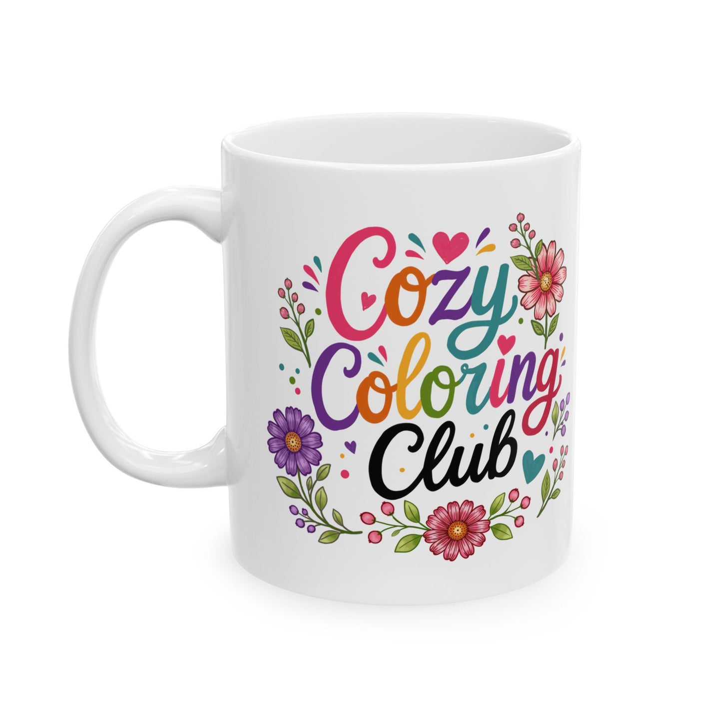Coloring Club Floral Ceramic Mug — "Coloring Club"