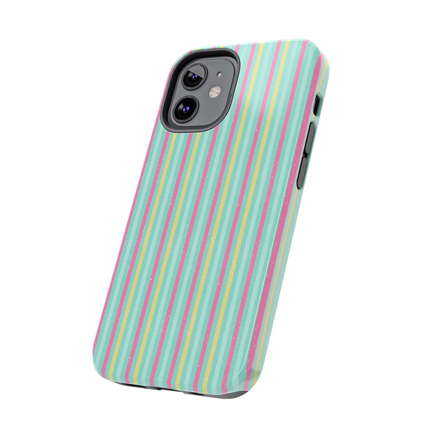 Pastel Stripes on Turquoise Tough Phone Cases