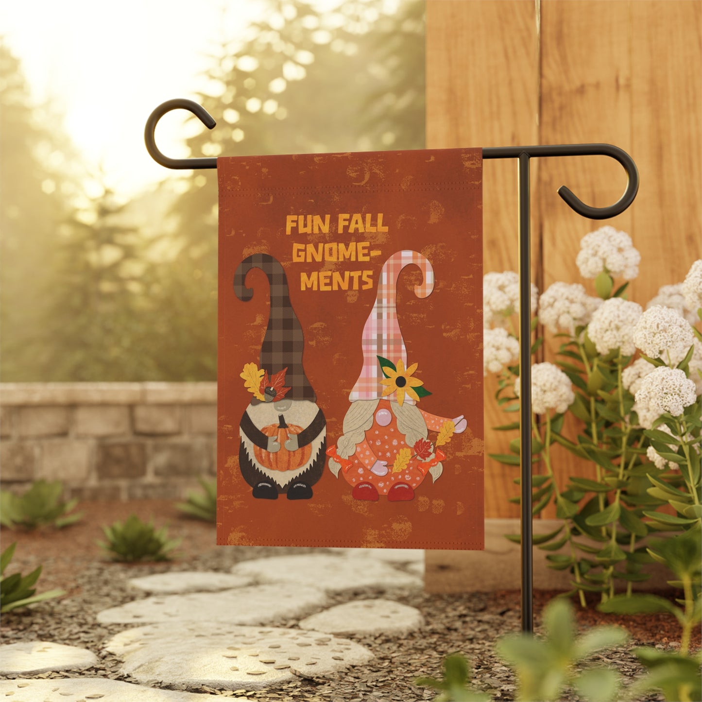 Fun Fall Gnome-ments Collage Garden Banner