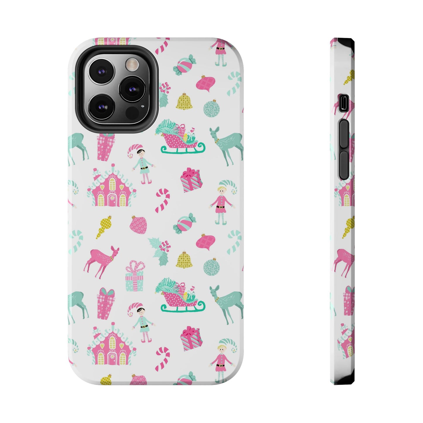 Pastel Christmas on White Tough Phone Cases