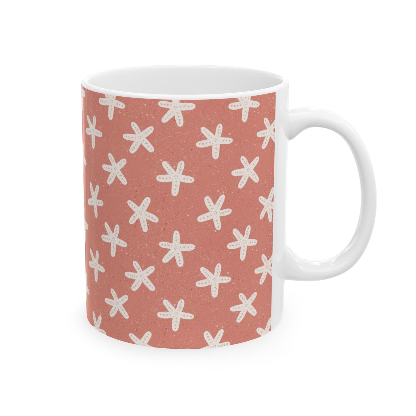 Starfish on Coral Ceramic Mug 11oz