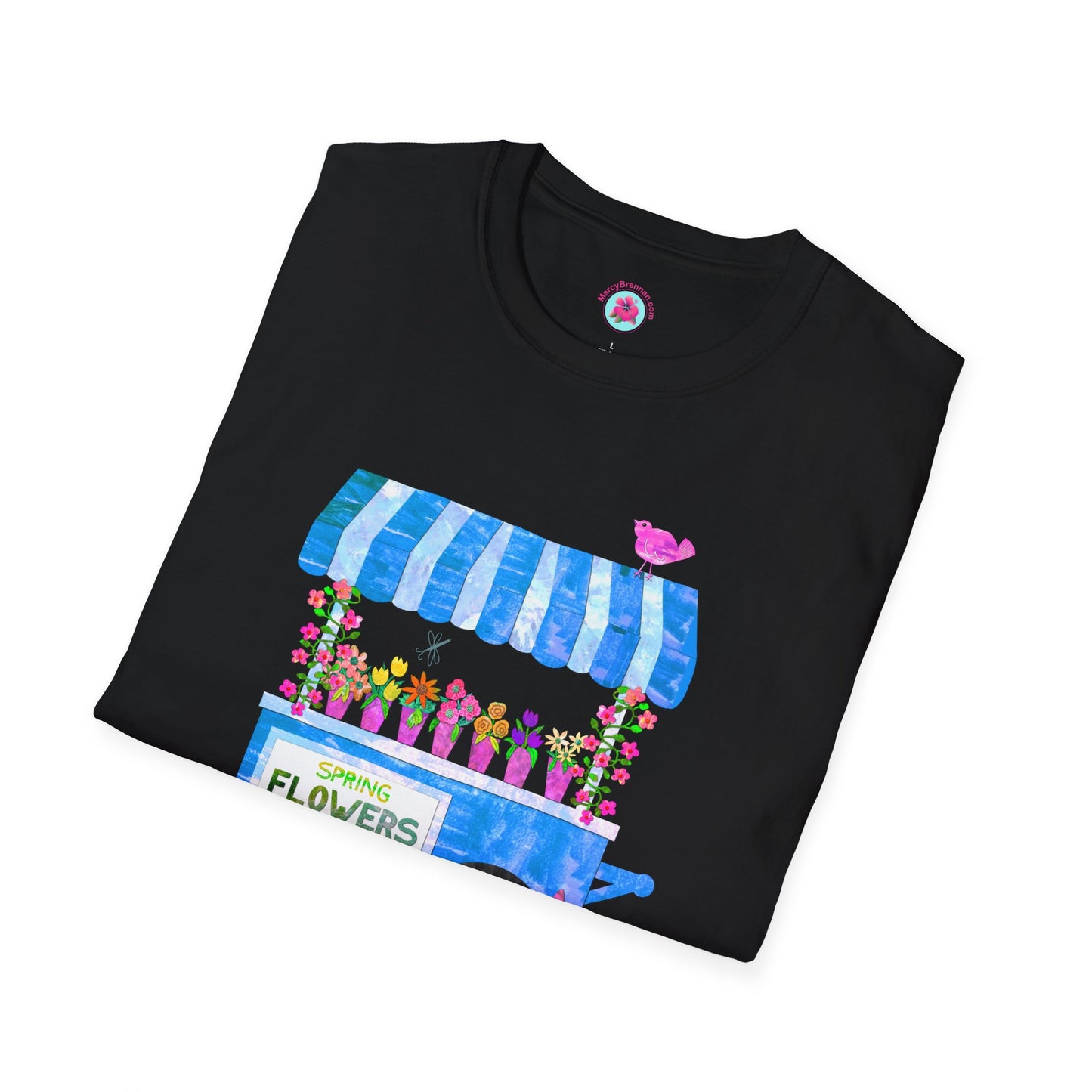 Spring Flower Cart Collage Softstyle T-Shirt