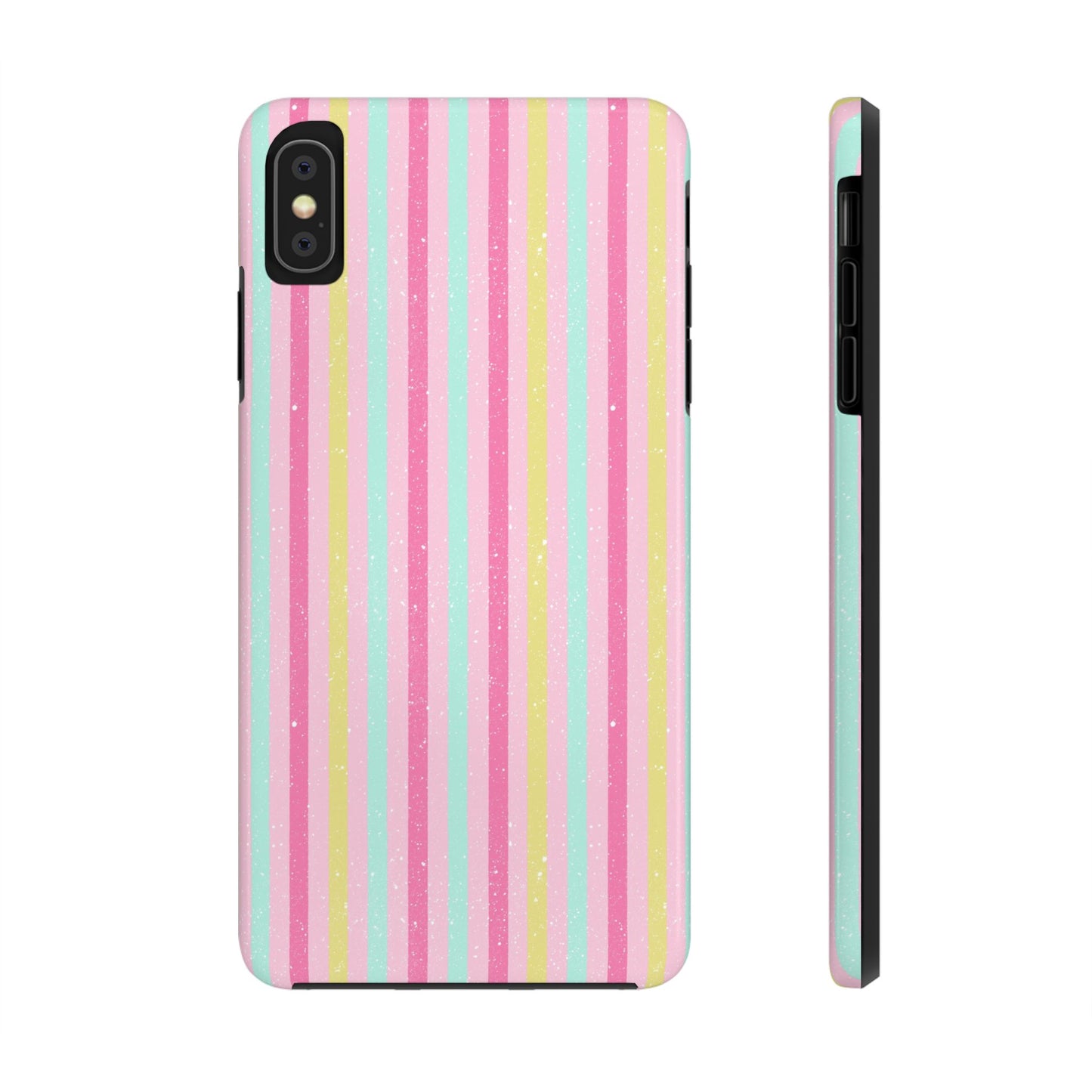 Pastel Stripes on Pink Tough Phone Cases