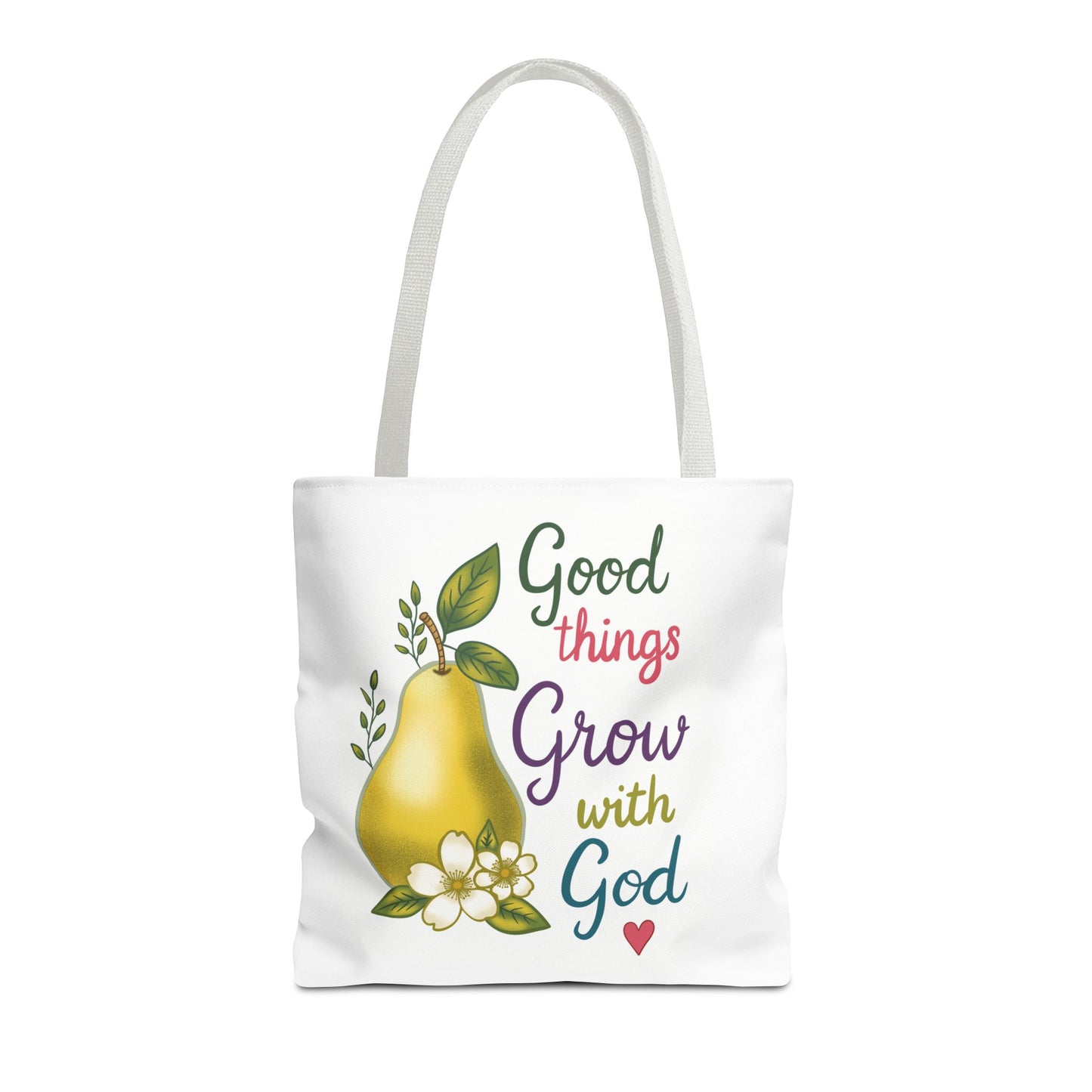 Faithful Harvest Tote — "Good Things Grow with God" Inspirational Grocery Bag