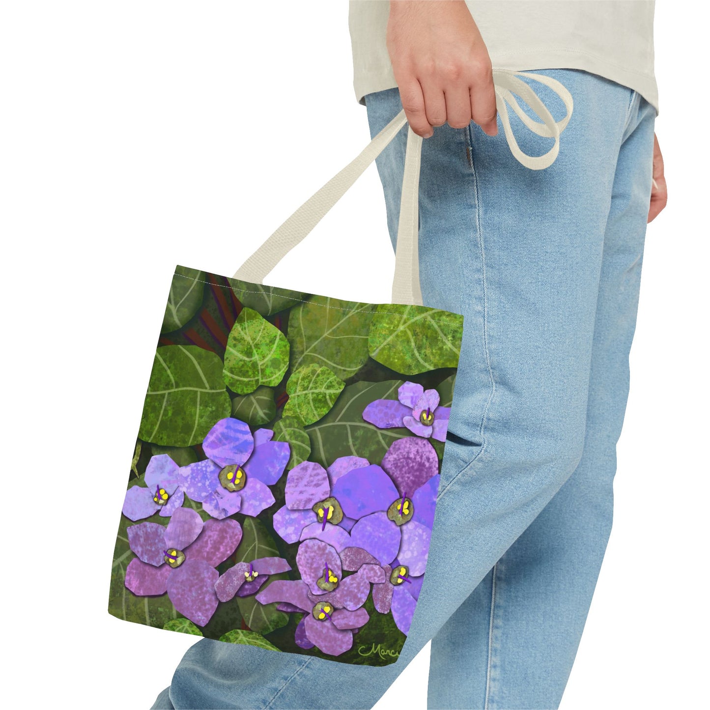 African Violets Collage Tote Bag