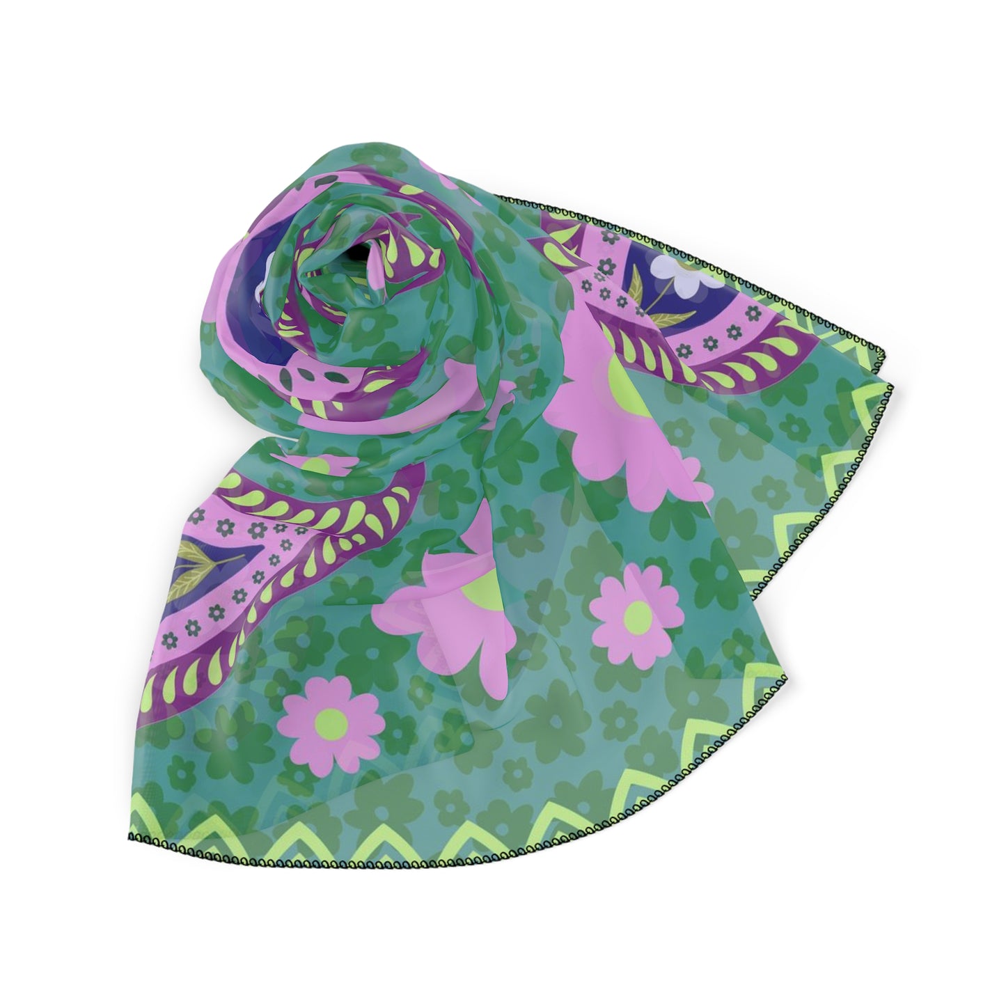 Trippy Paisley and Daisy Scarf