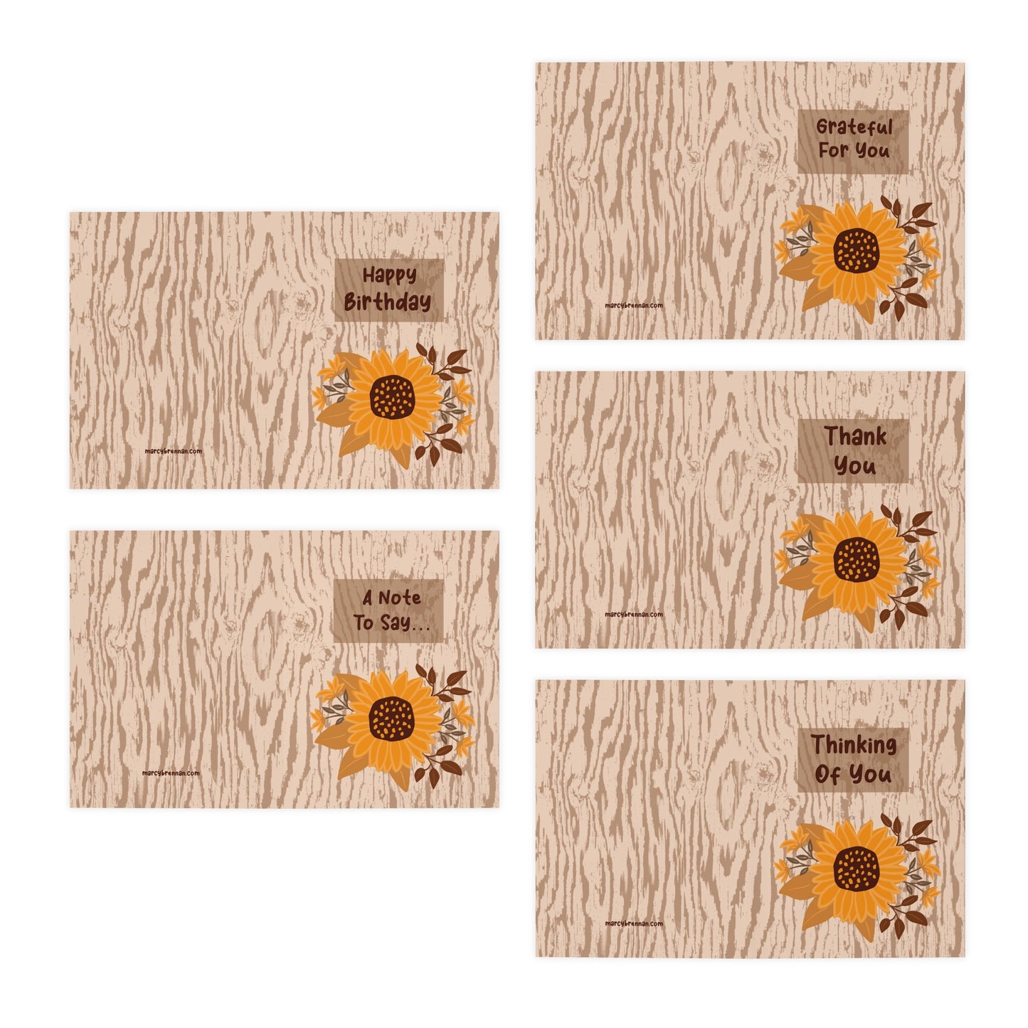 Sunflower Multi-Occasion Multi-Design Greeting Cards (5-Pack) - FREE SHIPPING