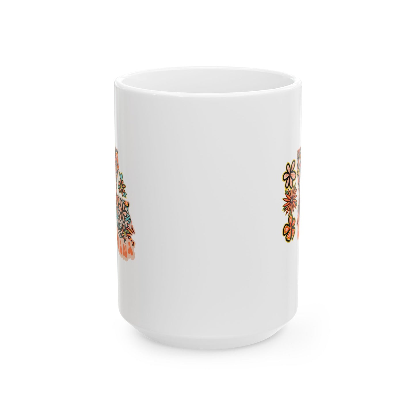 Retro 70s Flowers Louisiana Ceramic Mug 11 oz and 15 oz