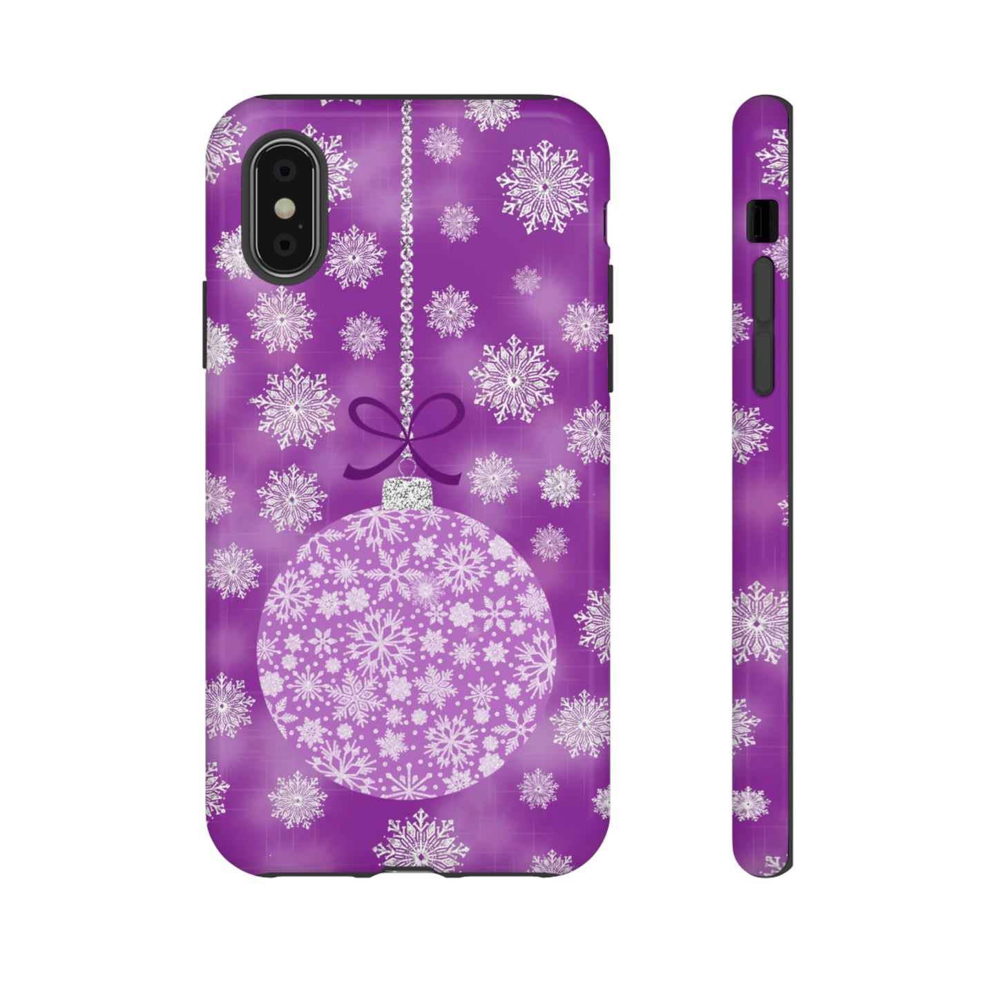 Glittering Snowflake Bauble in Purples Tough Cases