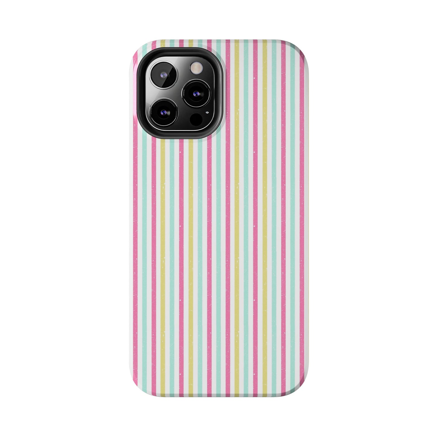 Pastel Christmas Stripes on White Tough Phone Cases