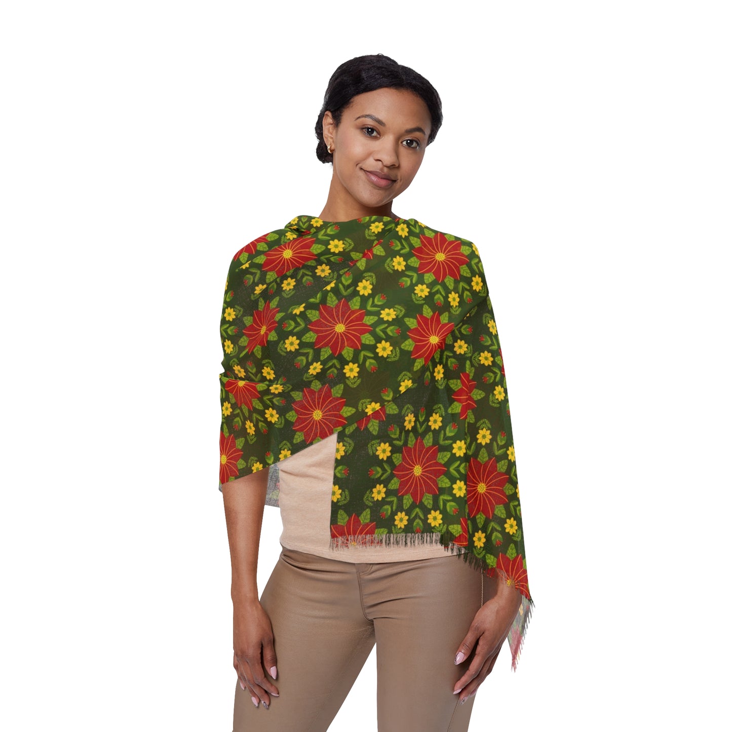 Poinsettias Light Weight Scarf