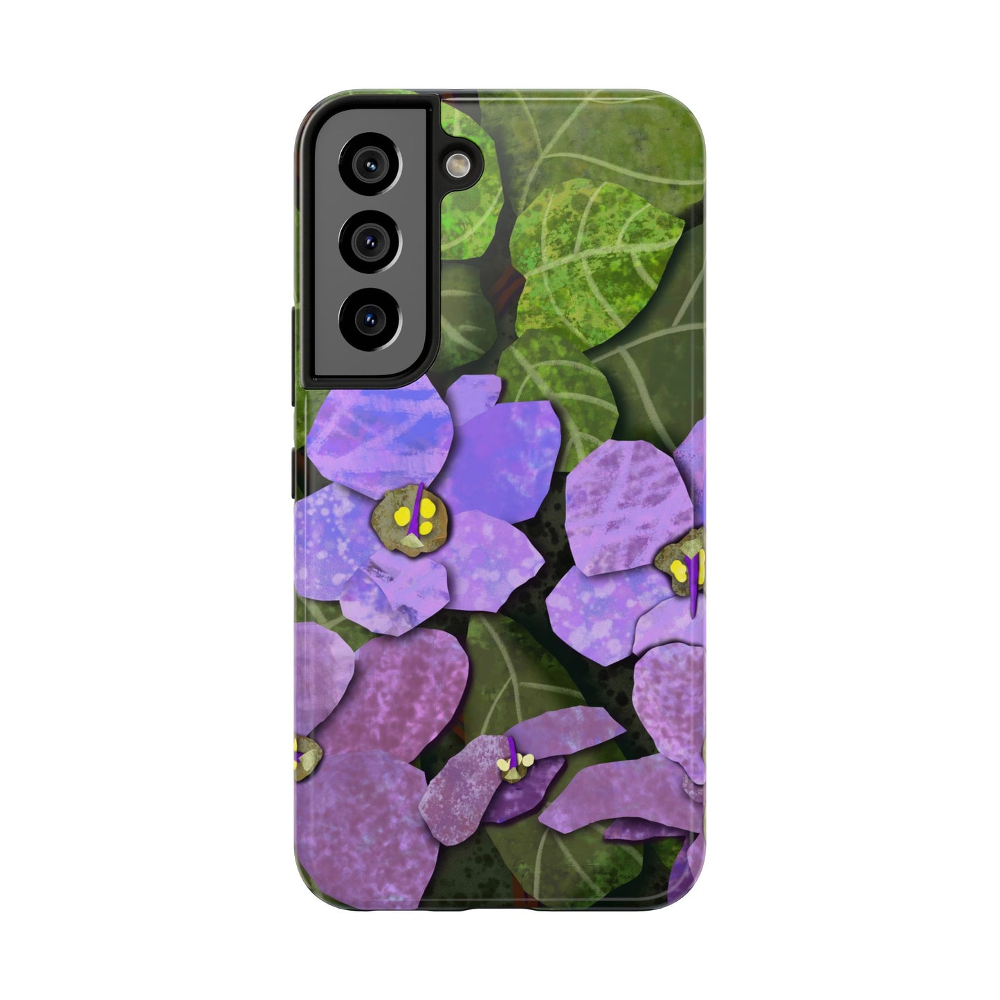 African Violets Collage Art Tough Phone Cases