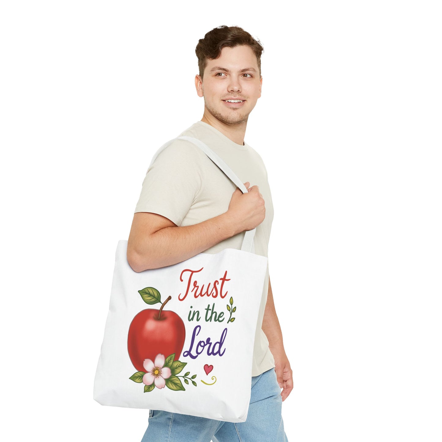 Trust in the Lord Apple Tote Bag — Faith-Based Christian Grocery & Everyday Tote