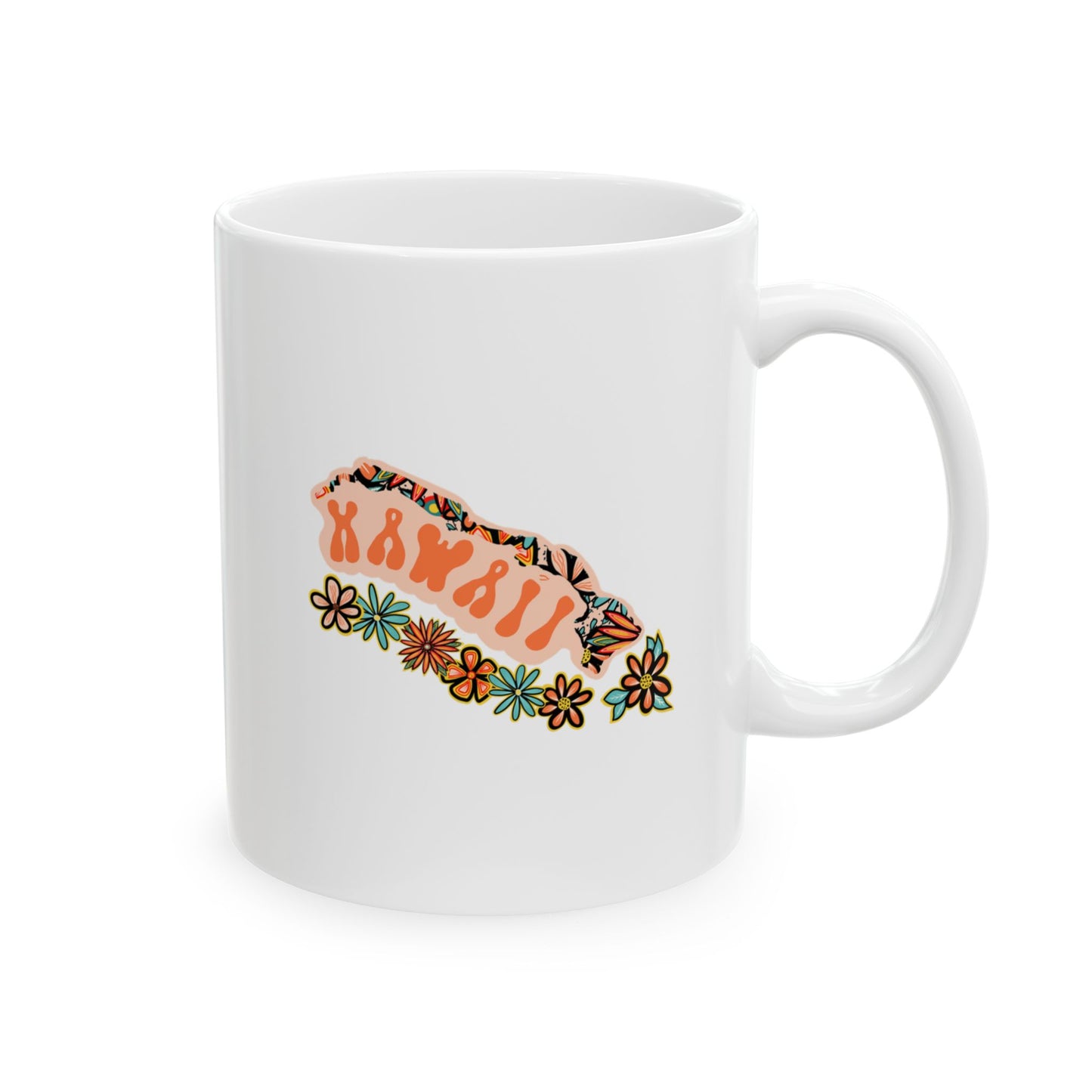 Retro 70s Flowers Hawaii Ceramic Mug 11 oz and 15 oz