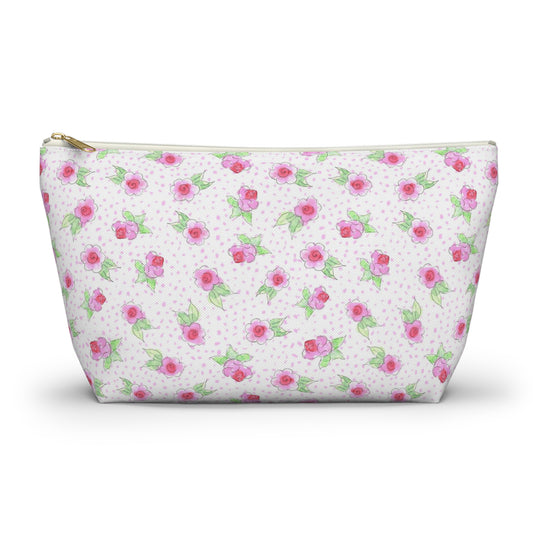 Maria’s Pink Roses Accessory Pouch
