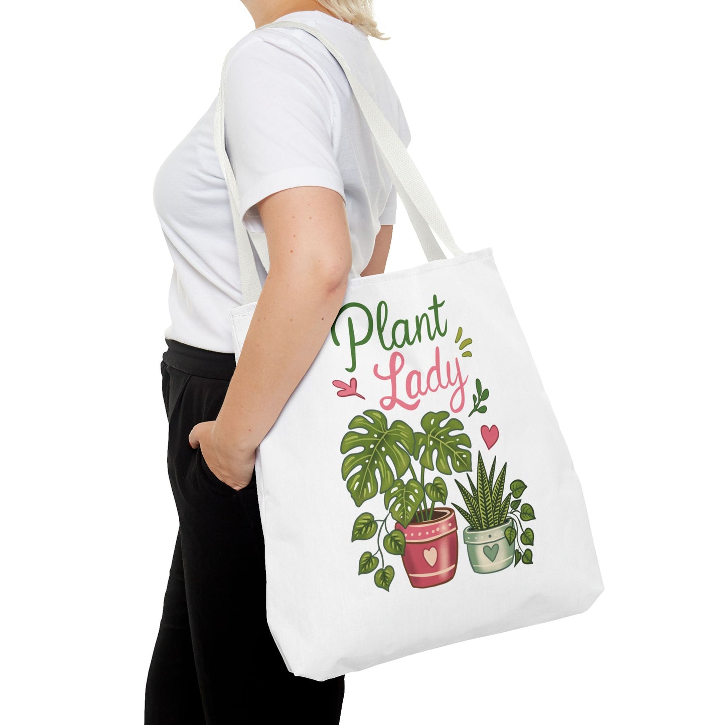 Plant Lady Tote Bag – Monsterra Potted Plant Illustration