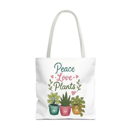 Peace Love Plants Tote Bag – Botanical Faith Canvas Shopper