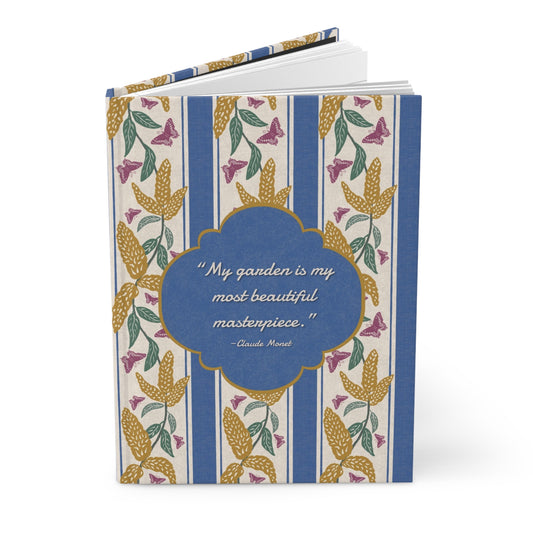 Goldenrod and Butterflies with Quote Hardcover Journal