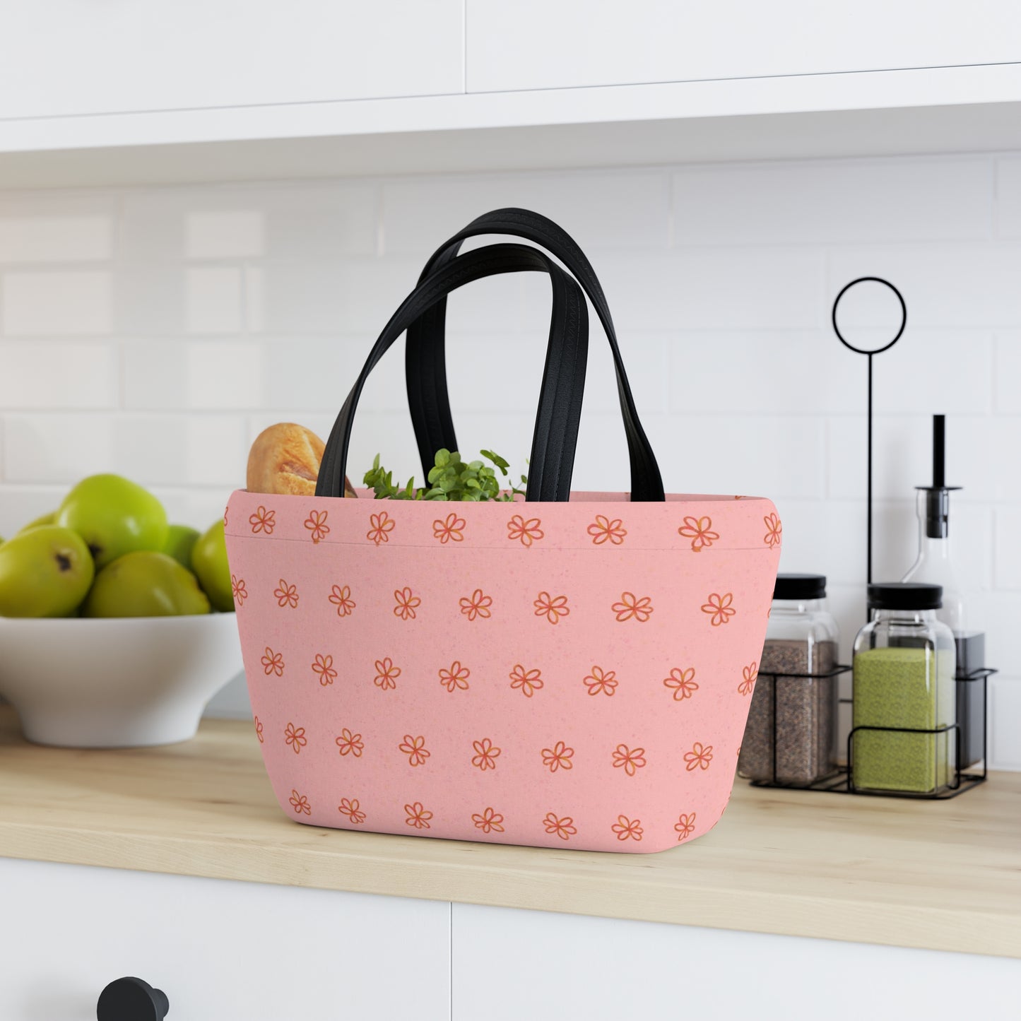 Pink Meadow Flowers Lunch Bag