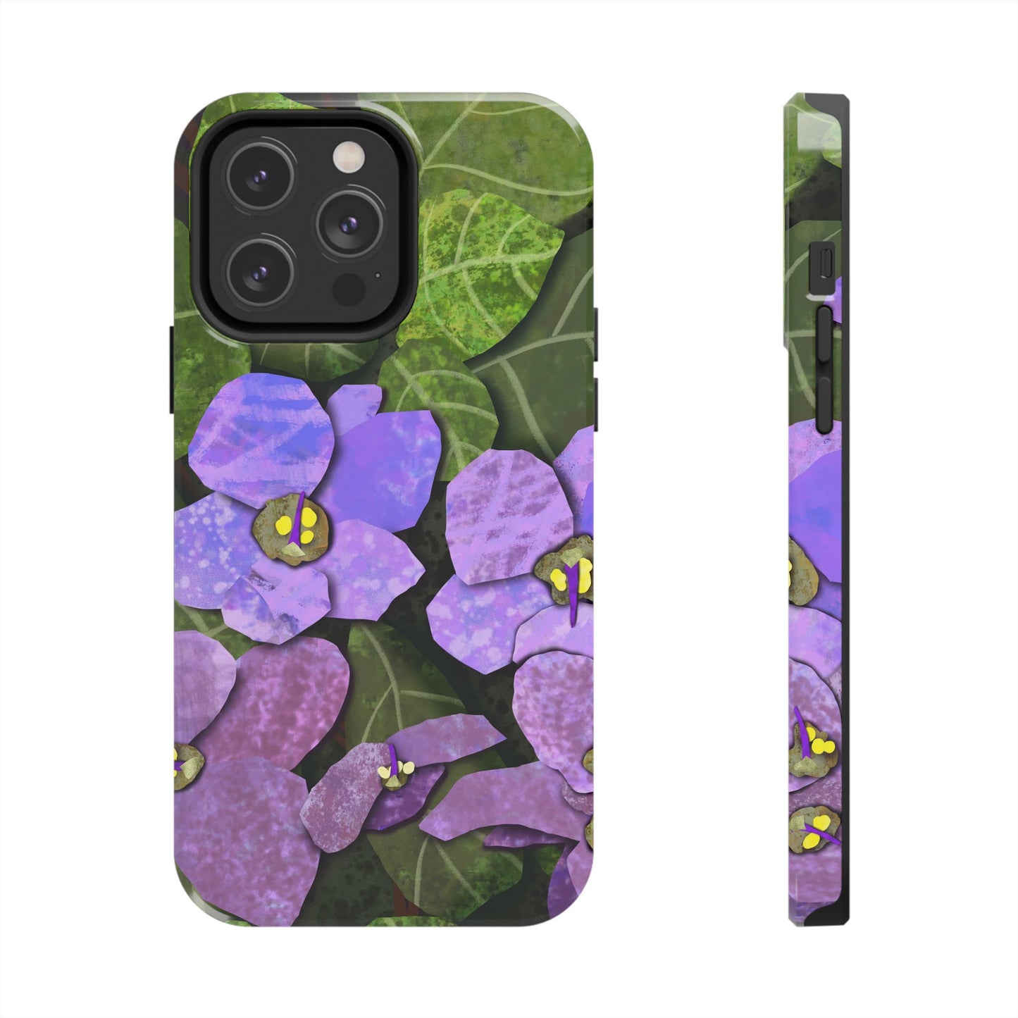 African Violets Collage Art Tough Phone Cases