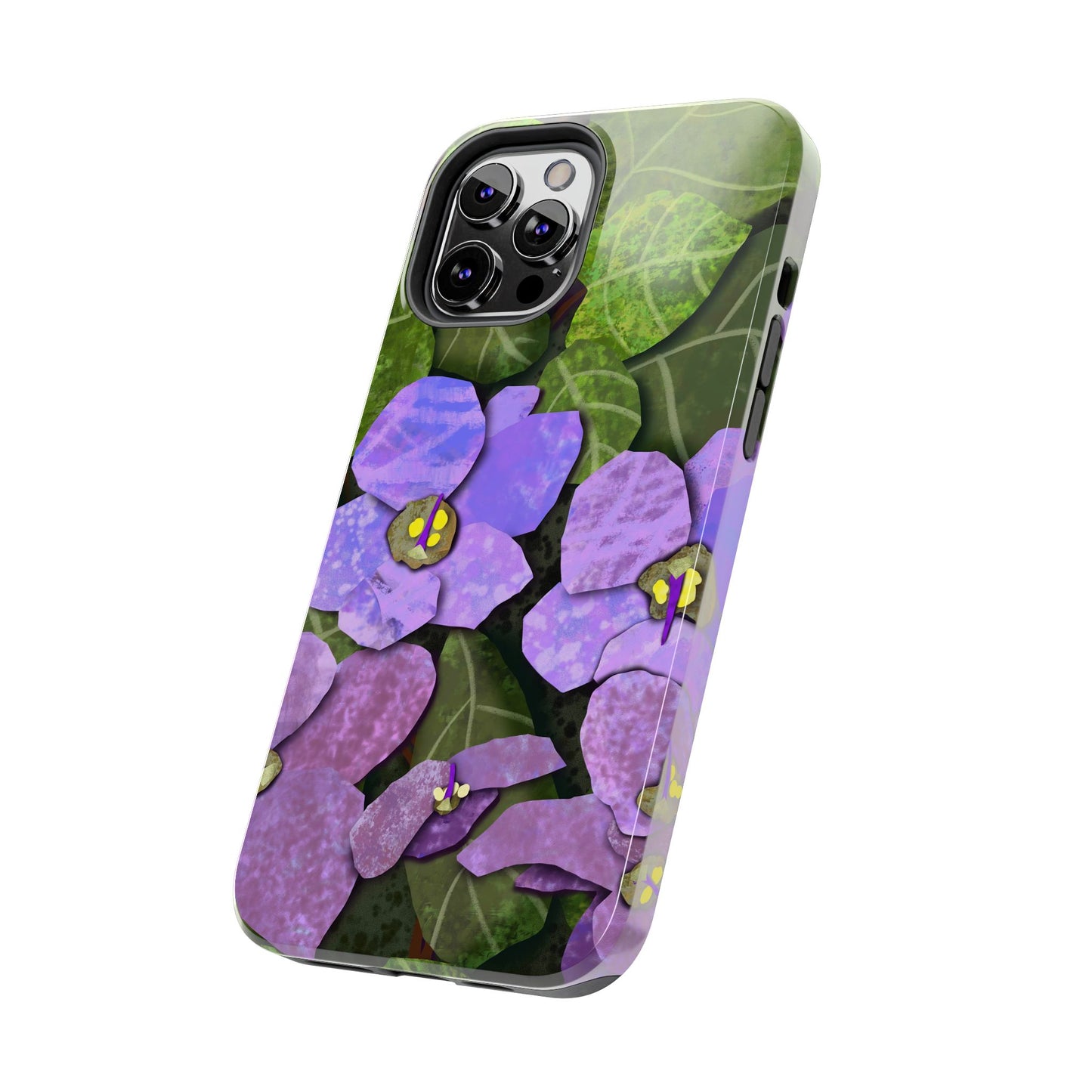 African Violets Collage Art Tough Phone Cases