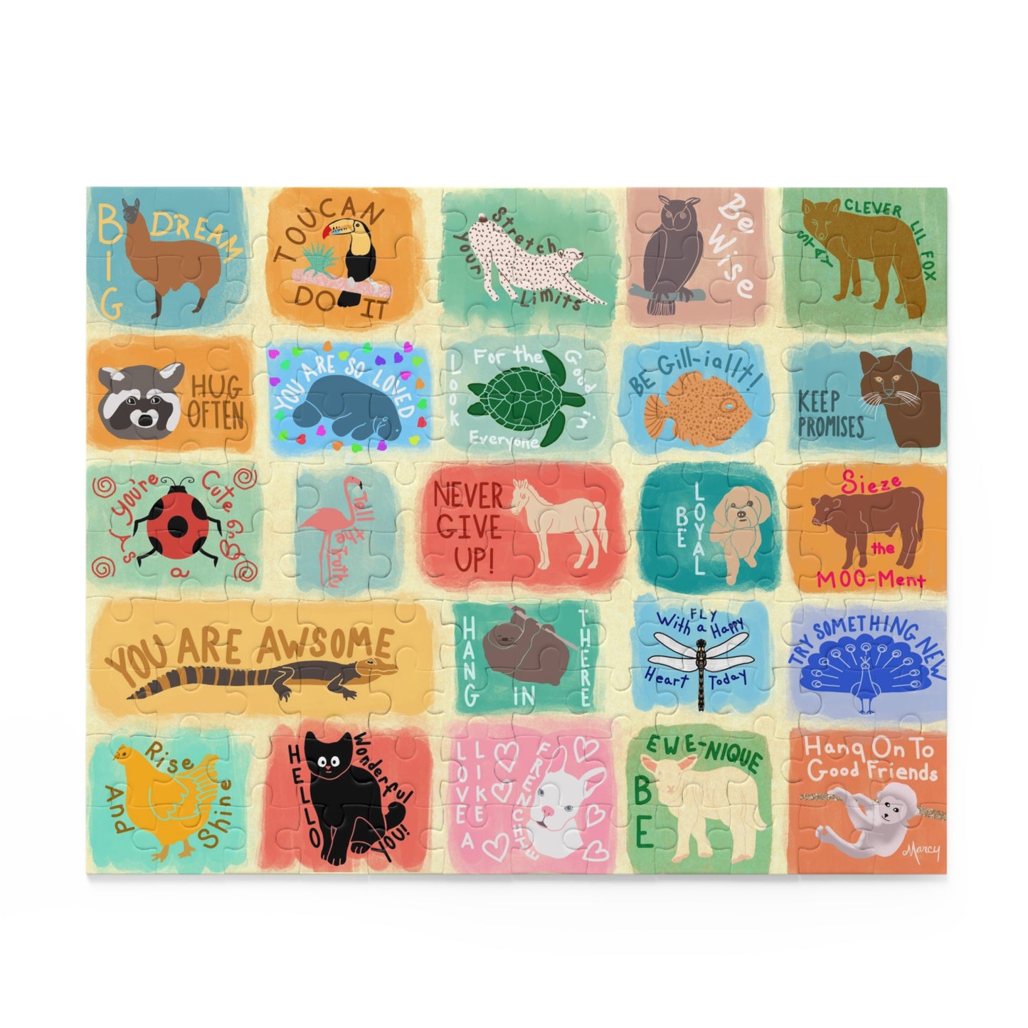 Kids Inspirational Animal Puzzle (120, 252, 500-Piece) | Kids Positive Quotes Puzzle | Kids Encouraging Words Puzzle