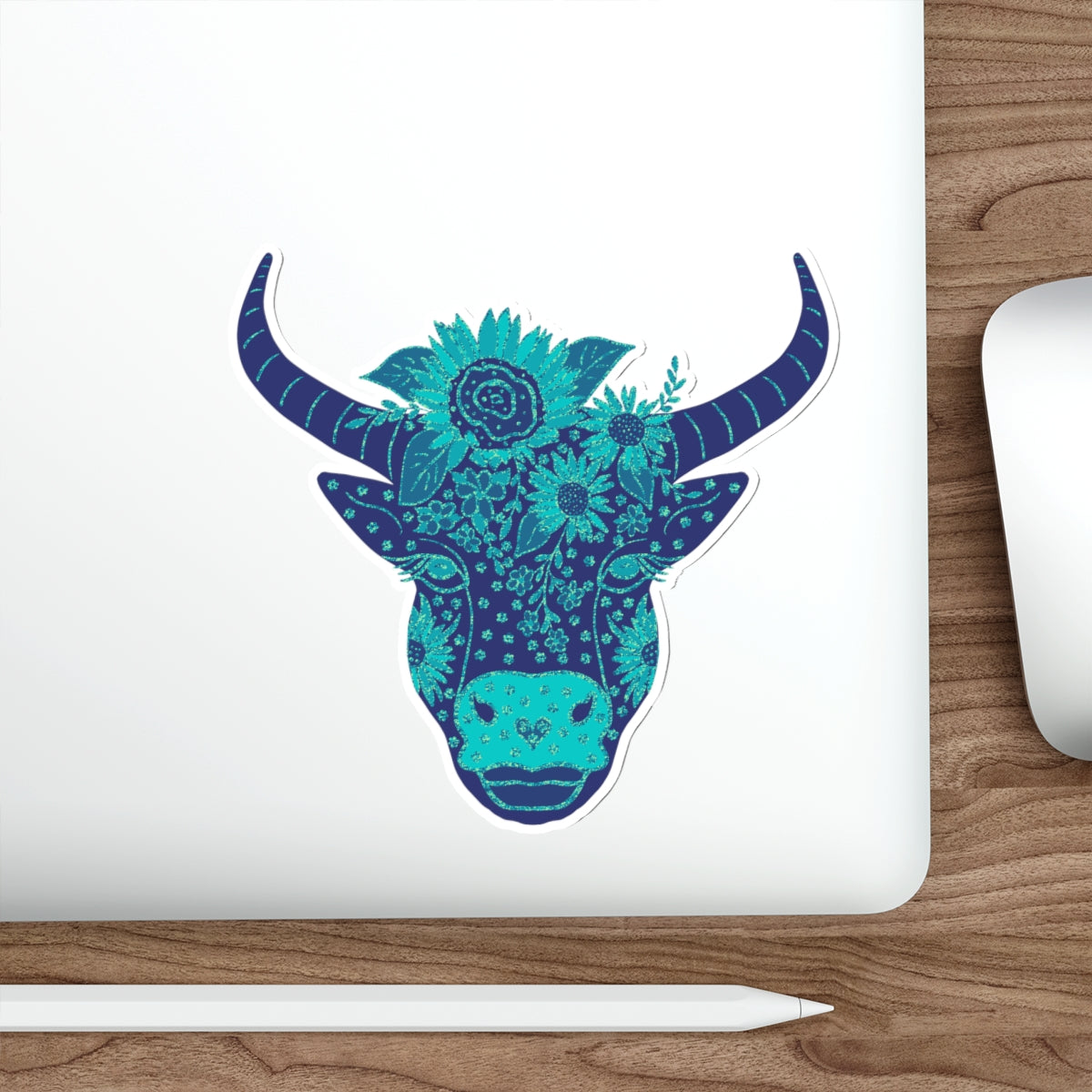 Floral Cow Wanda Die-Cut Sticker