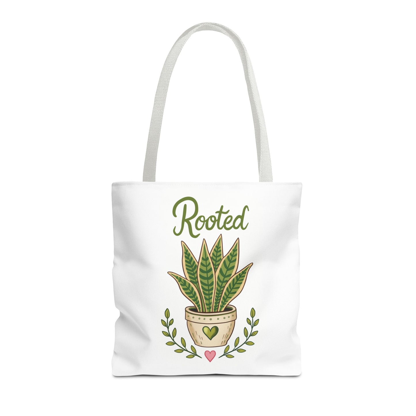 Rooted Plant Tote Bag – Cute Sansevieria Potted Plant Illustration